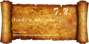 Turós Nándor névjegykártya